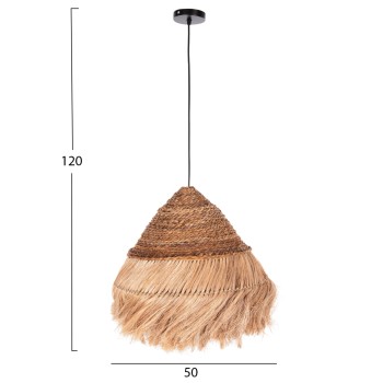 CEILING PENDANT RAKIB FK7762 ROUND PYRAMID CAP--ABACA FIBERS IN NATURAL COLOR Φ50x35-120Hcm. CEILING PENDANT RAKIB FK7762 ROUND PYRAMID CAP--ABACA FIBERS IN NATURAL COLOR Φ50x35-120Hcm.