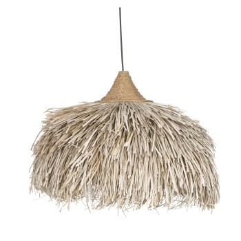 CEILING PENDANT ROUND CAP PANDAN FIBERS IN WHITEWASH 65x65x55Hcm.FK7773