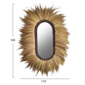 WALL MIRROR OVAL RAYUNG GRASS FIBERS IN NATURAL AND BLACK COLOR 110x5x160Hcm.FK7803 WALL MIRROR OVAL RAYUNG GRASS FIBERS IN NATURAL AND BLACK COLOR 110x5x160Hcm.FK7803