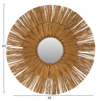 WALL MIRROR ROUND WITH MENDONG GRASS FRAME IN GOLD COLOR Φ65cm.FK7801 WALL MIRROR ROUND WITH MENDONG GRASS FRAME IN GOLD COLOR Φ65cm.FK7801