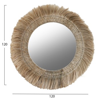 WALL MIRROR ROUND WITH ABACA FIBERS IN NATURAL COLOR 120x4x120Hcm.FK7747 WALL MIRROR ROUND WITH ABACA FIBERS IN NATURAL COLOR 120x4x120Hcm.FK7747