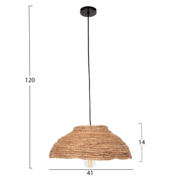 CEILING PENDANT MANILA HEMP FIBERS IN NATURAL COLOR Φ41x14-120Hcm. FK7784 CEILING PENDANT MANILA HEMP FIBERS IN NATURAL COLOR Φ41x14-120Hcm. FK7784