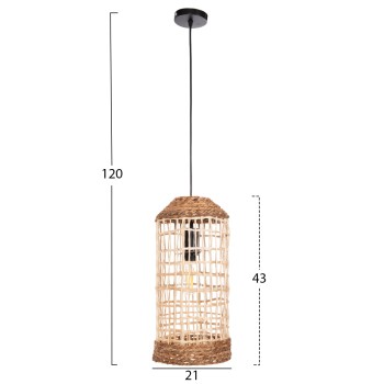 CEILING PENDANT OBLONG CYLINDRICAL CAP ABACA FIBERS IN NATURAL Φ21x43-120Hcm.FK7768 CEILING PENDANT OBLONG CYLINDRICAL CAP ABACA FIBERS IN NATURAL Φ21x43-120Hcm.FK7768