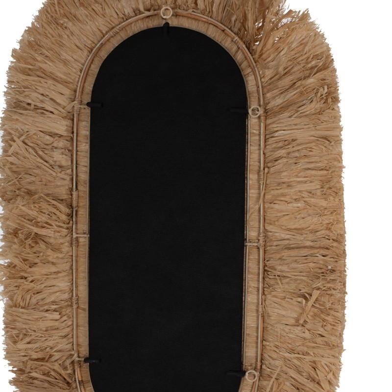 WALL MIRROR OVAL MADE OF SISAL FIBERS IN NATURAL AND BLACK ABACA FIBERS 55x4x90Hcm.FK7745 WALL MIRROR OVAL MADE OF SISAL FIBERS IN NATURAL AND BLACK ABACA FIBERS 55x4x90Hcm.FK7745