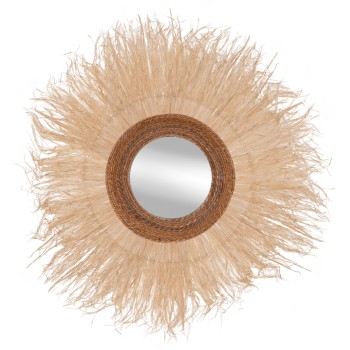 WALL MIRROR ROUND SISAL FIBER FRAME IN NATURAL COLOR 110x4x110Hcm.FK7744