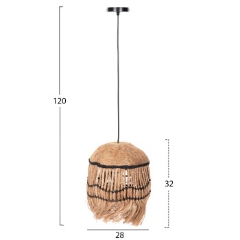 CEILING PENDANT SPHERICAL WITH FRINGES ABACA FIBERS IN NATURAL COLOR Φ28x32-120Hcm.FK7805 CEILING PENDANT SPHERICAL WITH FRINGES ABACA FIBERS IN NATURAL COLOR Φ28x32-120Hcm.FK7805