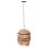 CEILING PENDANT SPHERICAL WITH FRINGES ABACA FIBERS IN NATURAL COLOR Φ28x32-120Hcm.FK7805