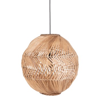 CEILING PENDANT SPHERICAL MADE OF ABACA FIBERS IN NATURAL COLOR Φ45x45-80Hcm.FK7769