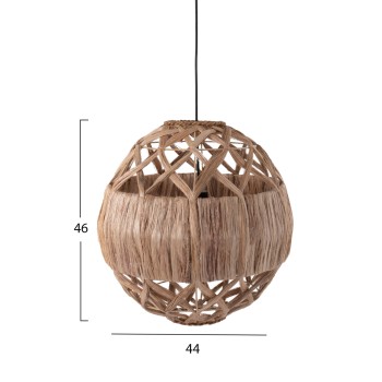 CEILING PENDANT SPHERICAL WITH ABACA FIBERS IN NATURAL 44x44x46-80Hcm.FK7779 CEILING PENDANT SPHERICAL WITH ABACA FIBERS IN NATURAL 44x44x46-80Hcm.FK7779