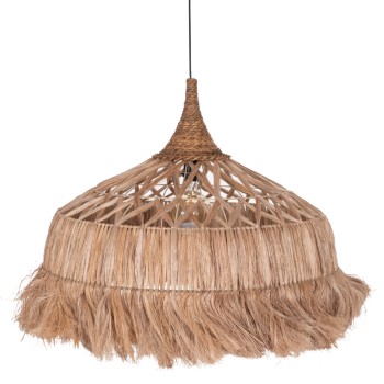 CEILING PENDANT MADE OF ABACA FIBERS IN NATURAL COLOR Φ80x62-90Hcm.FK7780