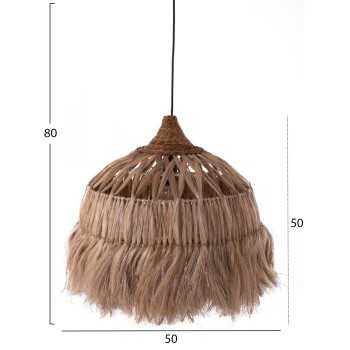 CEILING PENDANT BELL-SHAPED WITH FRINGES ABACA FIBERS IN NATURAL Φ50x50-80Hcm.FK7782 CEILING PENDANT BELL-SHAPED WITH FRINGES ABACA FIBERS IN NATURAL Φ50x50-80Hcm.FK7782