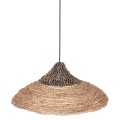 CEILING PENDANT MADE OF MANILA HEMP FIBERS IN NATURAL AND BLACK COLOR Φ45x23-60Hcm.FK7785 CEILING PENDANT MADE OF MANILA HEMP FIBERS IN NATURAL AND BLACK COLOR Φ45x23-60Hcm.FK7785