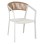 ARMCHAIR ALUMINUM MIRI FK5891.02 WHITE FRAME AND TEXTLINE- BEIGE RATTAN BACKREST 56x60x81,5Hcm.
