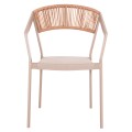 ARMCHAIR ALUMINUM MIRI FK5891.03 CHAMPAGNE FRAME AND TEXTLINE- BEIGE RATTAN BACKREST 56x58x80.5Hcm. ARMCHAIR ALUMINUM MIRI FK5891.03 CHAMPAGNE FRAME AND TEXTLINE- BEIGE RATTAN BACKREST 56x58x80.5Hcm.