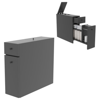 BATHROOM CABINET CHARCOAL GREY MELAMINE 19x60x55Hcm.FK9424.01