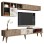 TV FURNITURE MELAMINE IN WALNUT AND WHITE MARBLE 180x35x40Hcm.FK9438.01