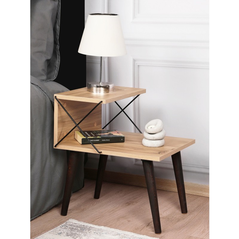 SIDE TABLE/NIGHTSTAND MELAMINE IN NATURAL COLOR 50x40x55Hcm.FK9434.01