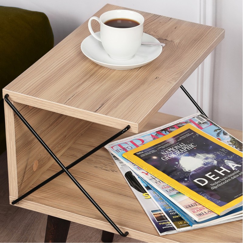 SIDE TABLE/NIGHTSTAND MELAMINE IN NATURAL COLOR 50x40x55Hcm.FK9434.01