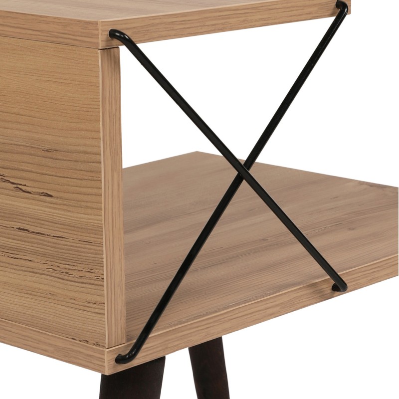 SIDE TABLE/NIGHTSTAND MELAMINE IN NATURAL COLOR 50x40x55Hcm.FK9434.01