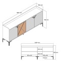 BUFFET MELAMINE WALNUT AND CHARCOAL GREY 180x35x78Hcm.FK9433.01 BUFFET MELAMINE WALNUT AND CHARCOAL GREY 180x35x78Hcm.FK9433.01