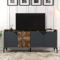 BUFFET MELAMINE WALNUT AND CHARCOAL GREY 180x35x78Hcm.FK9433.01 BUFFET MELAMINE WALNUT AND CHARCOAL GREY 180x35x78Hcm.FK9433.01