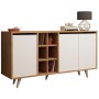 BUFFET BRIAR MELAMINE WALNUT AND WHITE COLOR 140x40x86Hcm.FK9432.02