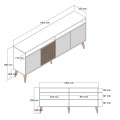 BUFFET MELAMINE IN WALNUT AND CHARCOAL GREY DOORS 180x35x78.6Hcm.FK9431.01 BUFFET MELAMINE IN WALNUT AND CHARCOAL GREY DOORS 180x35x78.6Hcm.FK9431.01