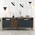 BUFFET MELAMINE IN WALNUT AND CHARCOAL GREY DOORS 180x35x78.6Hcm.FK9431.01 BUFFET MELAMINE IN WALNUT AND CHARCOAL GREY DOORS 180x35x78.6Hcm.FK9431.01