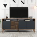 BUFFET MELAMINE IN WALNUT AND CHARCOAL GREY DOORS 180x35x78.6Hcm.FK9431.01 BUFFET MELAMINE IN WALNUT AND CHARCOAL GREY DOORS 180x35x78.6Hcm.FK9431.01