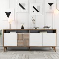 BUFFET MELAMINE IN WALNUT WITH WHITE DOORS 180x35x78.6Hcm.FK9431.02 BUFFET MELAMINE IN WALNUT WITH WHITE DOORS 180x35x78.6Hcm.FK9431.02