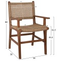 ARMCHAIR SOLID TEAK NATURAL COLOR KNITTED RATTAN ROPE 54Χ58Χ88Hcm.FK9385.01 ARMCHAIR SOLID TEAK NATURAL COLOR KNITTED RATTAN ROPE 54Χ58Χ88Hcm.FK9385.01