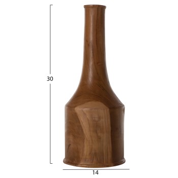 DECOR BOTTLES 3PCS SET FK7717 SOLID TEAK NATURAL