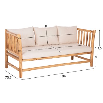 OUTDOOR LOUNGE SET 4PCS EDDARD FK9340 SOLID TEAK NATURAL-WHITE OUTDOOR LOUNGE SET 4PCS EDDARD FK9340 SOLID TEAK NATURAL-WHITE