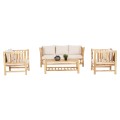 OUTDOOR LOUNGE SET 4PCS EDDARD FK9340 SOLID TEAK NATURAL-WHITE OUTDOOR LOUNGE SET 4PCS EDDARD FK9340 SOLID TEAK NATURAL-WHITE
