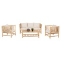 OUTDOOR LOUNGE SET 4PCS EDDARD FK9340 SOLID TEAK NATURAL-WHITE OUTDOOR LOUNGE SET 4PCS EDDARD FK9340 SOLID TEAK NATURAL-WHITE