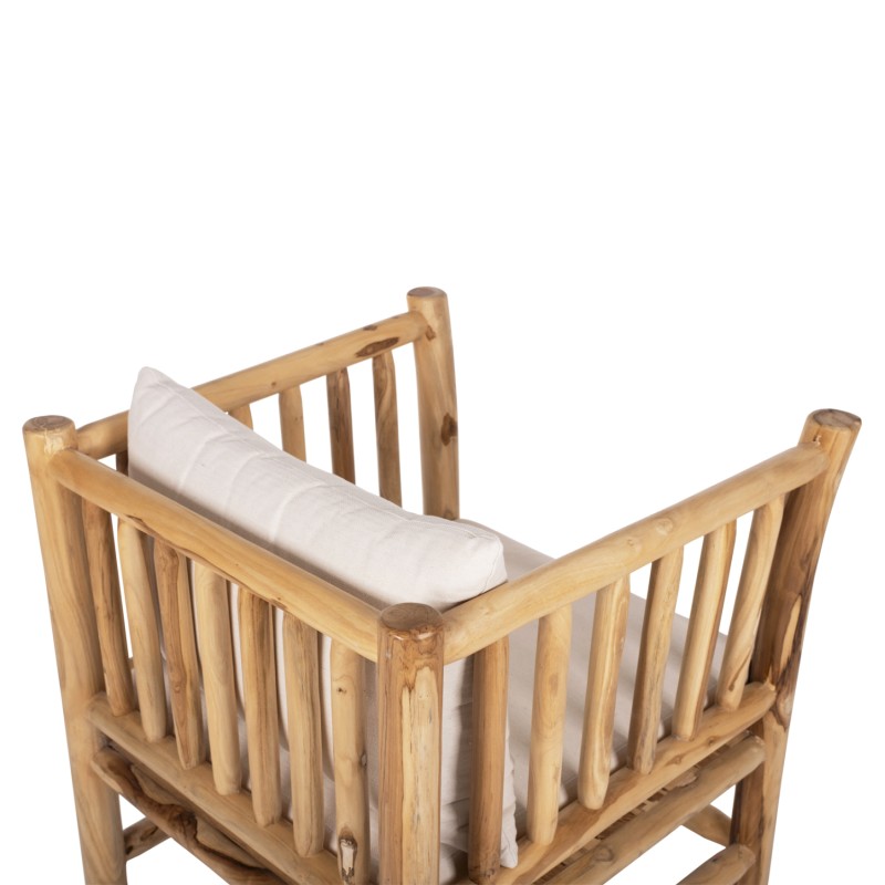 OUTDOOR LOUNGE SET 4PCS EDDARD FK9340 SOLID TEAK NATURAL-WHITE OUTDOOR LOUNGE SET 4PCS EDDARD FK9340 SOLID TEAK NATURAL-WHITE