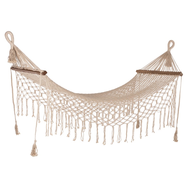 MACRAME HAMMOCK FK9346 BEIGE 200Χ100 cm MACRAME HAMMOCK FK9346 BEIGE 200Χ100 cm