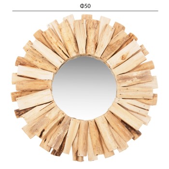 WALL MIRROR FK7719 DRIFTWOOD NATURAL 50X5X50H WALL MIRROR FK7719 DRIFTWOOD NATURAL 50X5X50H