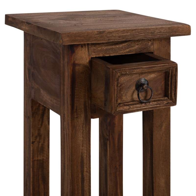 SIDE TABLE RAMU FK9484.01 MAHOGANY WOOD WITH A DRAWER IN NATURAL COLOR 25x25x66,5Hcm.