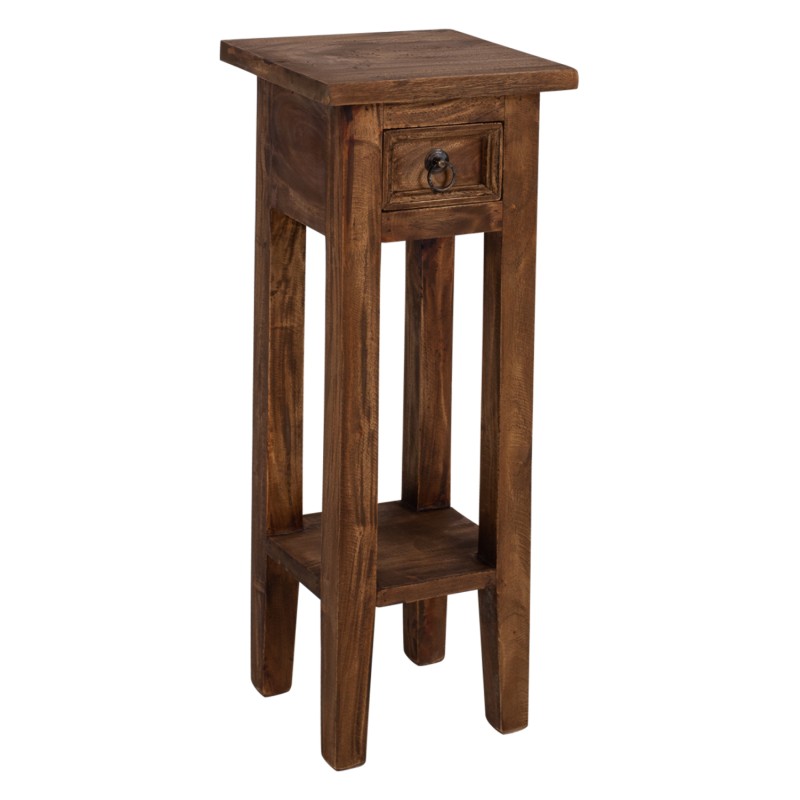 SIDE TABLE RAMU FK9484.01 MAHOGANY WOOD WITH A DRAWER IN NATURAL COLOR 25x25x66,5Hcm.