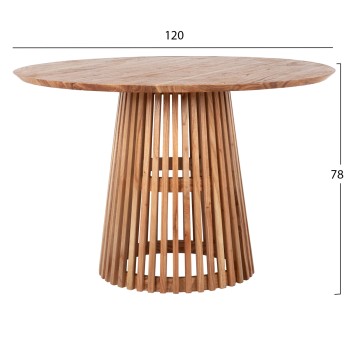 DINING TABLE FRANTZ FK9388.01 SOLID MINDI NATURAL ROUND D120Χ78H cm