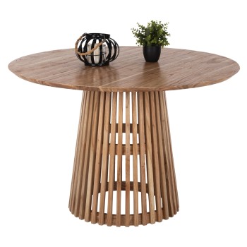 DINING TABLE FRANTZ FK9388.01 SOLID MINDI NATURAL ROUND D120Χ78H cm
