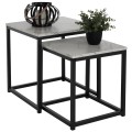 SIDE TABLES GRELAY SET 2PCS MDF & METAL 45Χ45Χ50Hcm.FK8762.12