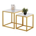 SIDE TABLES GRELAY SET 2PCS MDF & METAL 45Χ45Χ50Hcm.FK8762.11