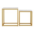 SIDE TABLES GRELAY SET 2PCS MDF & METAL 45Χ45Χ50Hcm.FK8762.11