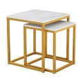 SIDE TABLES GRELAY SET 2PCS MDF & METAL 45Χ45Χ50Hcm.FK8762.11