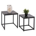 SIDE TABLES GRELAY SET 2PCS MDF & METAL 45Χ45Χ50Hcm.FK8762.13