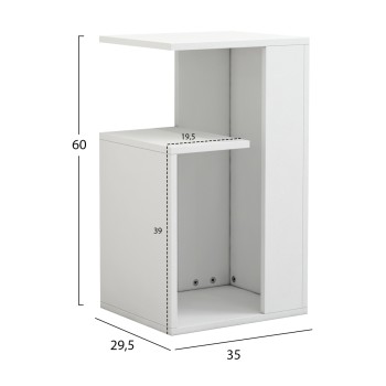 SIDE TABLE DAWN MELAMINE WHITE 35X29,5X60Hcm.FK8880.11