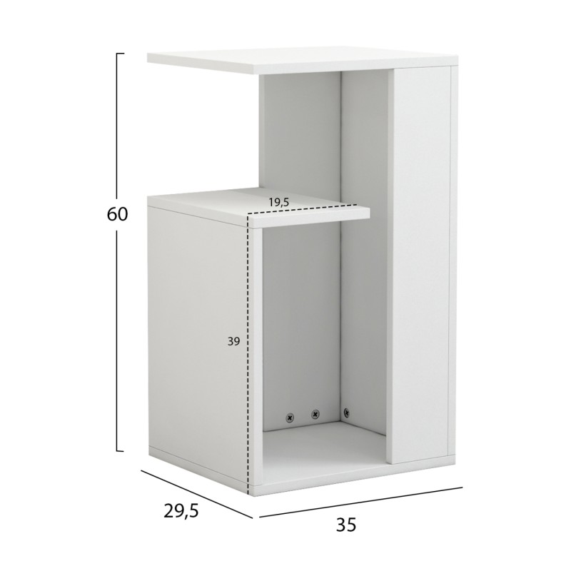 SIDE TABLE DAWN MELAMINE WHITE 35X29,5X60Hcm.FK8880.11