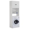 WASHING MACHINE FURNITURE TERRY WITH CABINET AND SHELVES MELAMINE WHITE 64Χ27Χ180Hcm.FK9122.11